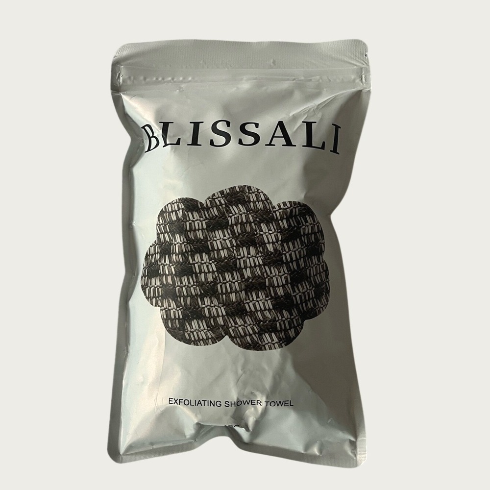 Blissali Exfoliating Shower Towel Carbon Fiber Body Scrubber New Sealed